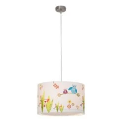 BRILLIANT Suspension Birds 5 BRILLIANT Suspension Birds -BRILLIANT Magasin pendelleuchte birds metall textil silber 1 flammig 1400730